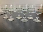 6 vintage kristallen Irish Coffee glazen groen klaverblad, Ophalen of Verzenden
