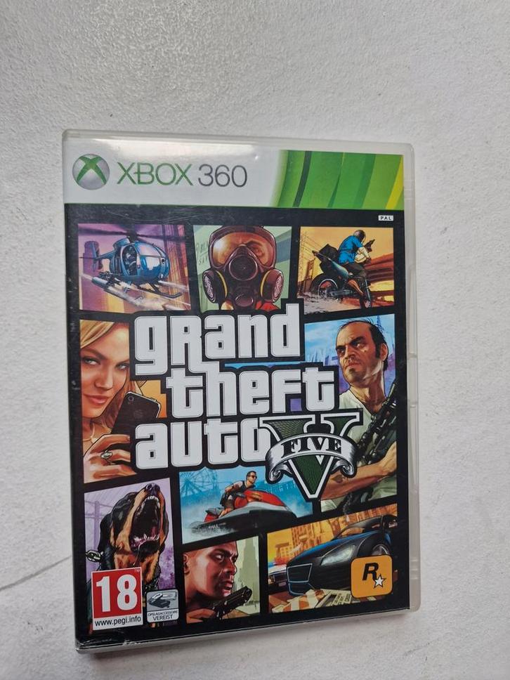 GTA 5 Xbox 360 Compleet + Kaart, Spelcomputers en Games, Games | Xbox 360, Gebruikt, Avontuur en Actie, 1 speler, Vanaf 18 jaar
