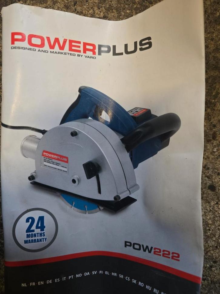 PowerPlus POW222 muurfrees / sleuvenfrees, Doe-het-zelf en Verbouw, Schaafmachines, Zo goed als nieuw, Elektrisch, Ophalen of Verzenden