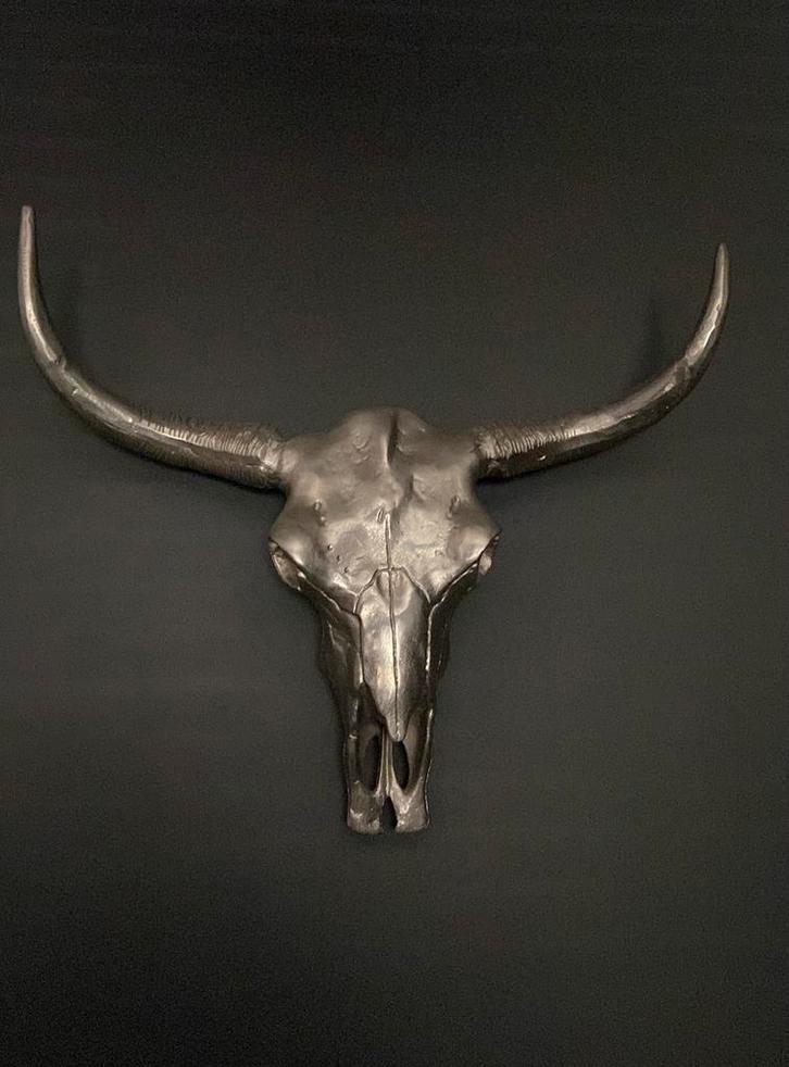 Groot alluminium Bizon / Stier schedel, Huis en Inrichting, Woonaccessoires | Wanddecoraties, Nieuw, Ophalen