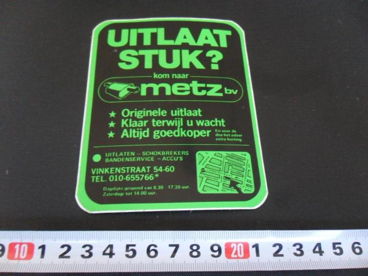 sticker rotterdam uitlaat stuk? kom naar metz bv vinkenstr, Verzamelen, Stickers, Zo goed als nieuw, Bedrijf of Vereniging, Ophalen
