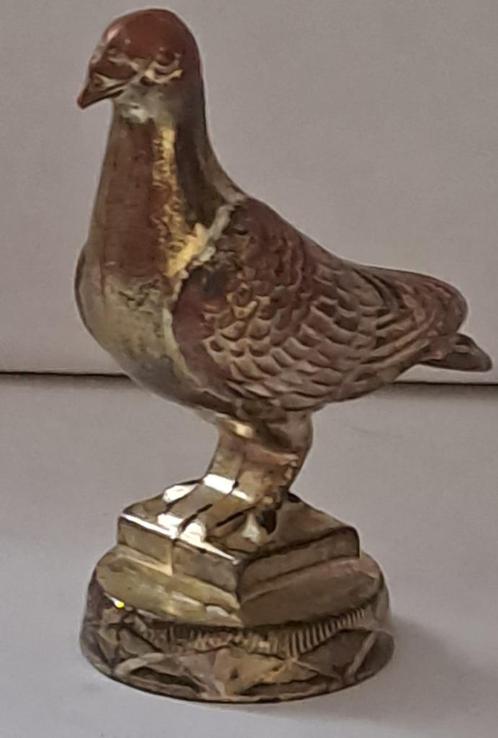 Beeldje . Massief  zwaar koperen duif. Miniatuur. Vintage., Antiek en Kunst, Antiek | Koper en Brons, Koper, Ophalen of Verzenden