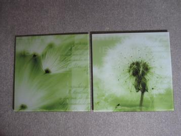 set glasschilderijen 50 x 50 cm. beschikbaar voor biedingen