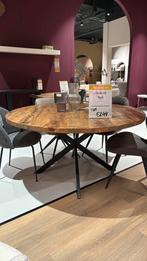 Showmodel eettafel rond mango hout, Huis en Inrichting, Tafels | Eettafels, Ophalen, Zo goed als nieuw, Rond, 100 tot 150 cm