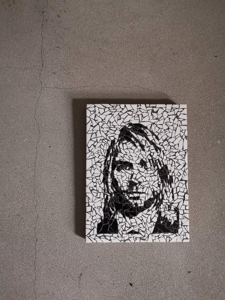 Kurt Cobain Mozaïekschilderij, Antiek en Kunst, Kunst | Overige Kunst, Ophalen of Verzenden