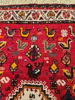 Vintage handgeknoopt perzisch tapijt qashqai 77x60, Huis en Inrichting, Stoffering | Tapijten en Kleden, Info@SlatsAntiek.nl, 50 tot 100 cm