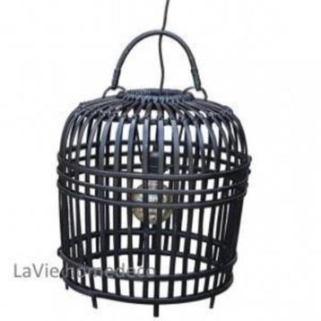 Hanglamp bamboe zwart groot model beschikbaar voor biedingen