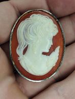 Prachtige vintage Cameo sjaalclips, Ophalen of Verzenden, Zo goed als nieuw, Zilver, Overige materialen