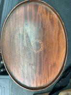 Ovale Houten Dienblad met Intarsia, Ophalen of Verzenden, Gebruikt, Ovaal, Hout
