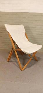 canvas vlinderstoel klapstoel, Hout, Tweedehands, Ophalen of Verzenden, 50 tot 75 cm