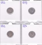 Zilveren 10 cent 1856 + 1959 +1862 + 1874 samen 25 euro, Postzegels en Munten, Munten | Nederland, Ophalen of Verzenden, Koning Willem III