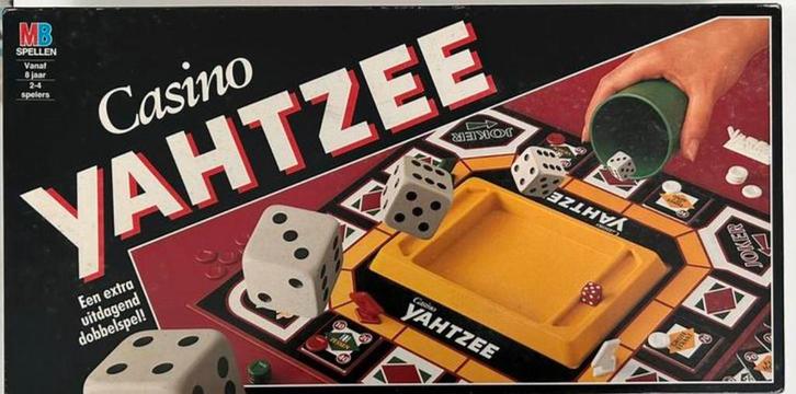 Casino YAHTZEE MB spellen ZGAN, Hobby en Vrije tijd, Gezelschapsspellen | Overige, Zo goed als nieuw, Een of twee spelers, Drie of vier spelers