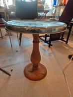 Vintage Rooktafel met Houten Onderstel, Antiek en Kunst, Ophalen