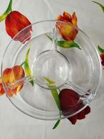 Glazen Serveerschaal met 3 Vakken, Schaal, Rond, Ophalen of Verzenden, Glas