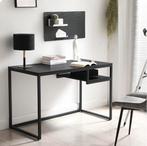 Topper! Bureau zwart met opbergvak industrieel design, Huis en Inrichting, Bureaus, Ophalen, Zo goed als nieuw, Bureau