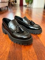 Massimo Dutti leren platforms loafers mt 39, Ophalen of Verzenden, Zo goed als nieuw, Zwart, Instappers
