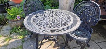 Victoriaanse stijl aluminium bistrosetje (brocante) beschikbaar voor biedingen