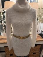 Witte, synthetische lange coltrui/mini-jurk, 36-38/S, synth., Ophalen of Verzenden, Nieuw, Maat 38/40 (M), Wit