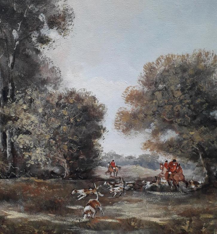 prachtig Engels jachttafereel, vossenjacht, Antiek en Kunst, Kunst | Schilderijen | Klassiek, Ophalen