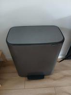 Brabantia prullenbak 2x30L - Grijs, Gebruikt, Met pedaal, 50 tot 75 cm, 40 liter of meer