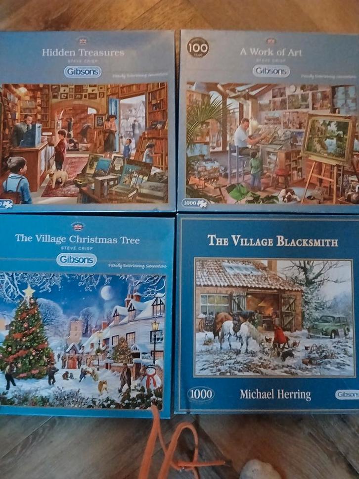4 Gibsons Puzzels 1000 stukjes, Hobby en Vrije tijd, Denksport en Puzzels, Zo goed als nieuw, Legpuzzel, 500 t/m 1500 stukjes