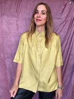 Vintage blouse, maat 42/XL - groen - glimmend - 90's, Delmod, ,, Maat 42/44 (L), Ophalen of Verzenden