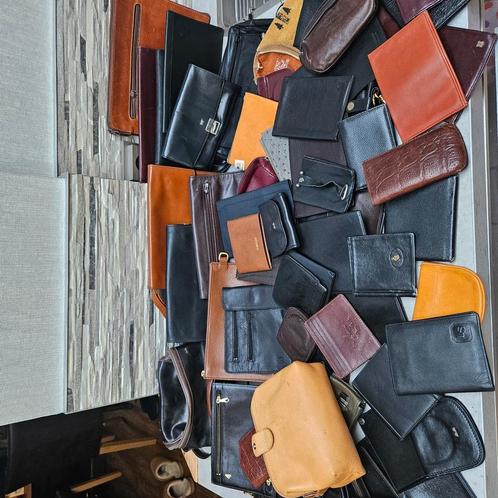 60 + echt LEREN portemonnee, mapjes, sleutel etui, pasjes, Sieraden, Tassen en Uiterlijk, Portemonnees, Zo goed als nieuw, Bruin