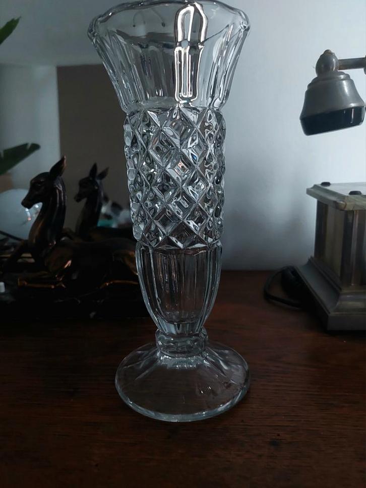 Vintage kristal Glazen Vaas, Antiek en Kunst, Antiek | Vazen, Ophalen of Verzenden