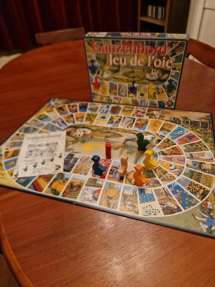 bordspel Ganzenbord, Hobby en Vrije tijd, Gezelschapsspellen | Bordspellen, Zo goed als nieuw, Ophalen