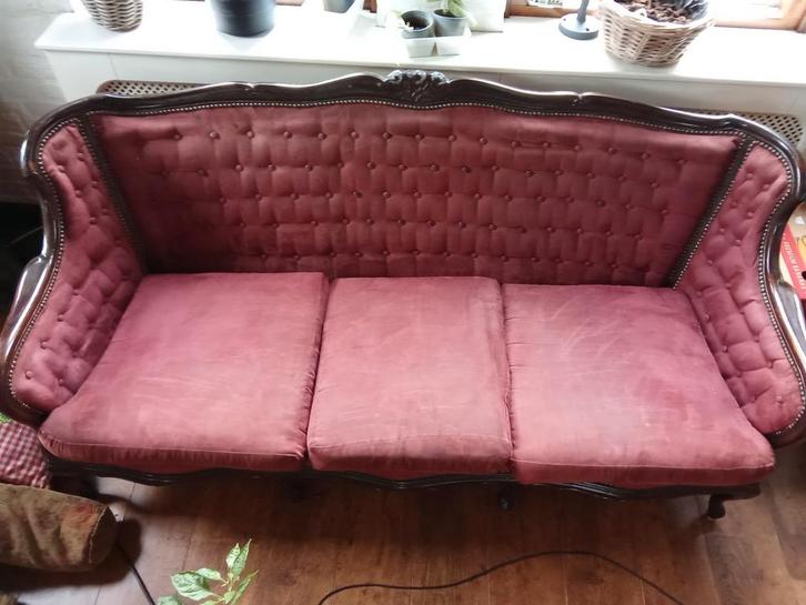 Klassieke 3-zits bank, Huis en Inrichting, Banken | Bankstellen, Gebruikt, Rechte bank, Driepersoons, 150 tot 200 cm, 75 tot 100 cm