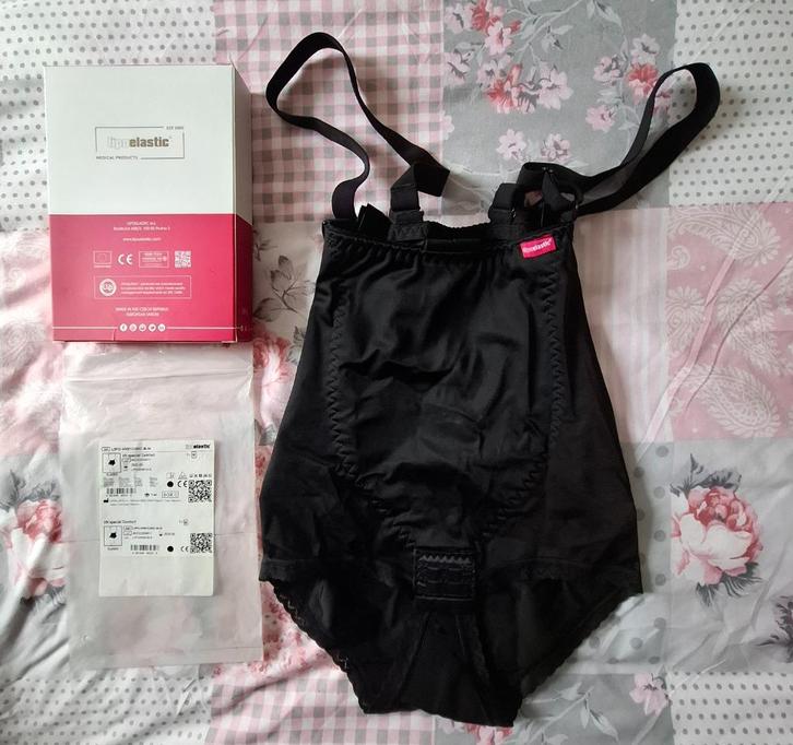 Lipoelastic drukpak zonder pijpjes mt M en XL, Kleding | Dames, Ondergoed en Lingerie, Body of Korset, Zwart, Ophalen of Verzenden