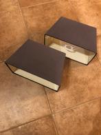 Twee grijze lampenkappen, Huis en Inrichting, Lampen | Lampenkappen, Gebruikt, Ophalen of Verzenden, Minder dan 25 cm, Grijs