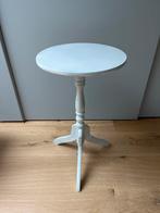 Brocante houten Bijzettafel, Huis en Inrichting, Tafels | Bijzettafels, Minder dan 55 cm, Gebruikt, Rond, Hout