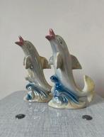 Set van 2 dolfijnen beeldjes, 17,5x10,5cm. Kitsch brocante, Verzamelen, Beelden en Beeldjes, Ophalen of Verzenden, Gebruikt, Dier