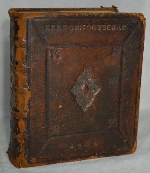 Antieke Statenbijbel uit 1846 - Lederen Omslag, Antiek en Kunst, Antiek | Boeken en Bijbels, Ophalen of Verzenden