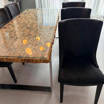 6 prachtige Rofra Home Eetkamerstoelen zwart beschikbaar voor biedingen