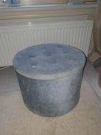 poef rond met opbergruimte blauw, Ophalen, Minder dan 50 cm, Gebruikt, Rond