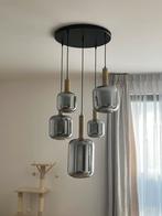Hanglamp 5I glas smoke+ antiek brons, Ophalen, Smoke antiek brons, Nieuw, Glas