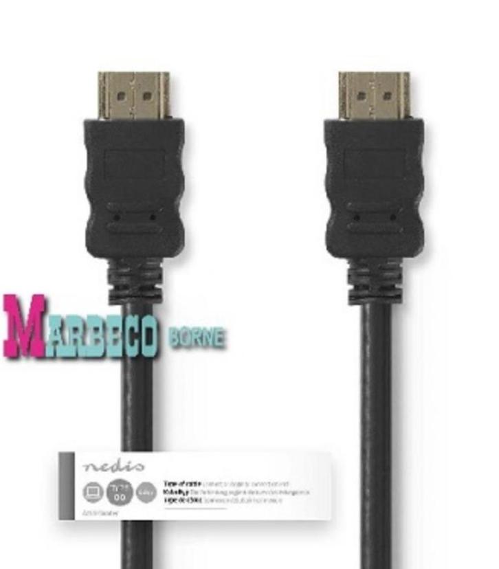 HDMI kabel 1,5 meter verguld,Gold High speed, 3D, 4K, ACTIE, Audio, Tv en Foto, Audiokabels en Televisiekabels, Nieuw, HDMI-kabel