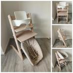 ZGAN! Stokke Tripp Trapp whitewash met babyset en newbornset, Ophalen of Verzenden, Zo goed als nieuw, Stokke Tripp Trapp, Stoelverkleiner