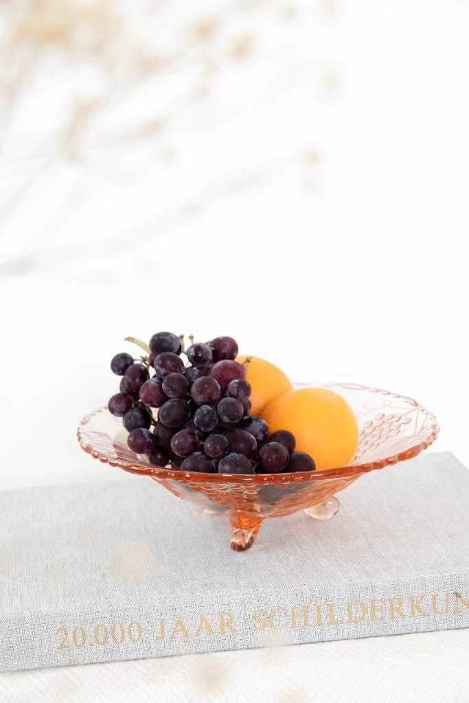 Roze persglas fruitschaal, Antiek en Kunst, Antiek | Schalen, Ophalen of Verzenden