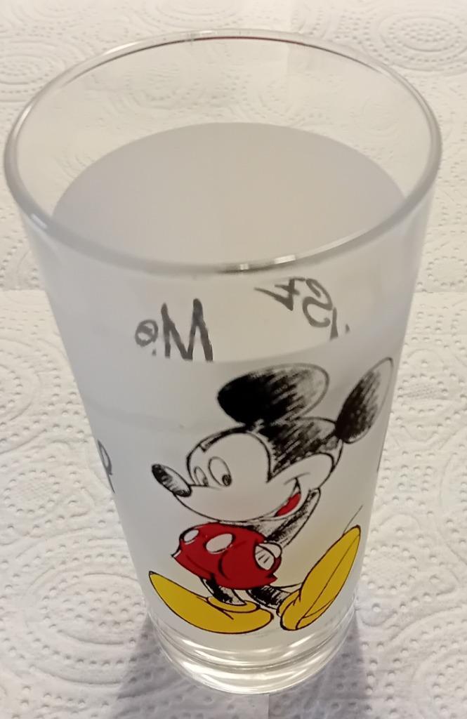 Te Koop: Een Mickey Mouse glas. , Verzamelen, Glas en Borrelglaasjes, Gebruikt, Frisdrankglas, Ophalen of Verzenden