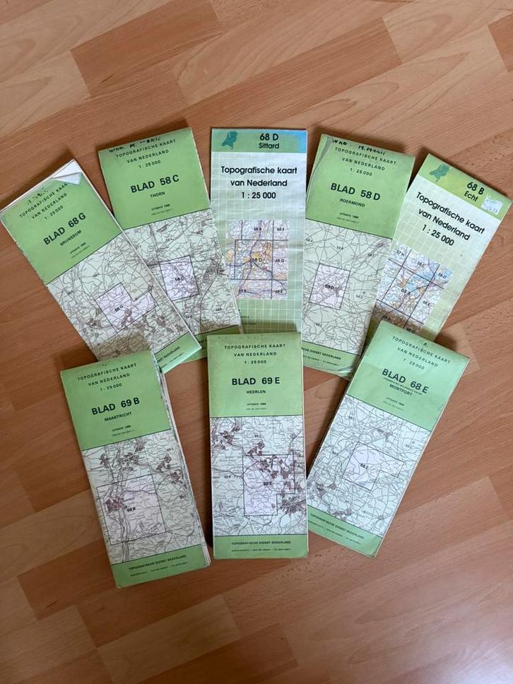 Topografische kaarten van Limburg, Boeken, Atlassen en Landkaarten, Gelezen, Landkaart, Nederland, 1800 tot 2000, Ophalen