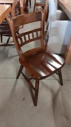 4 Houten Eetkamerstoelen, Huis en Inrichting, Stoelen, Ophalen, Gebruikt, Bruin, Klassiek