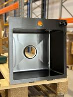 Spoelbak + zeepdispenser | 44x44x20cm | Zwart | RVS, Minder dan 50 cm, Zwart, Zo goed als nieuw, Minder dan 25 cm