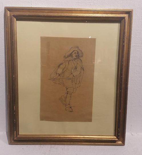 114- Eugène Verboeckhoven* Grote Originele tekening  Origine, Antiek en Kunst, Kunst | Schilderijen | Klassiek, Ophalen