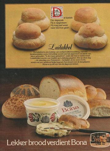 Retro reclame 1978 Bona margarine op de luilakbol beschikbaar voor biedingen