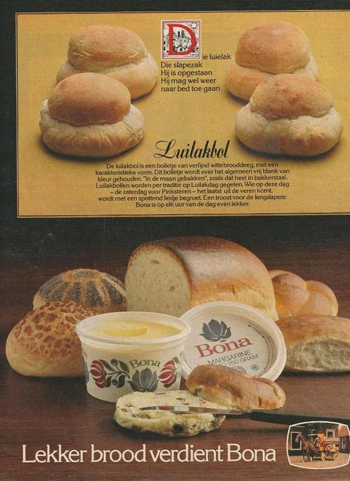 Retro reclame 1978 Bona margarine op de luilakbol, Verzamelen, Retro, Overige typen, Verzenden