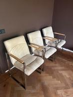 Eetkamerstoel suede 3x € 25,- per stuk, Huis en Inrichting, Stoelen, Ophalen, Gebruikt, Bruin, Leer