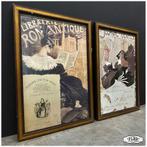 Twee Art nouveau prenten in lijst, Ophalen, Gebruikt, Voor 1940, Prent